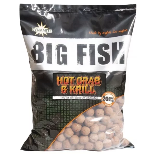 Boilies Dynamite Baits Hot Crab & Krill, 15mm, 1.8kg